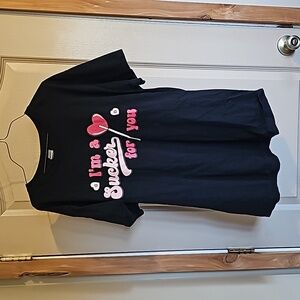 "I'm a sucker for you" Black, Pink And Red Valentines Day Lollipop T Shirt Large